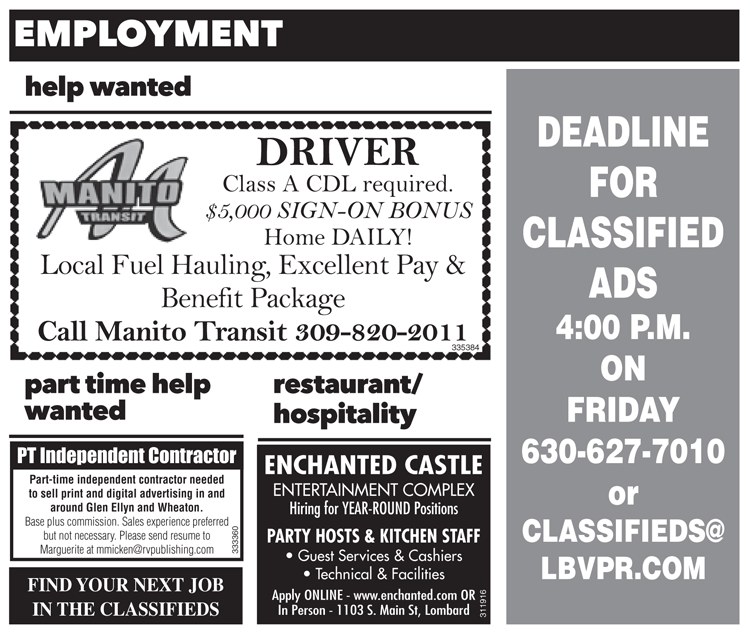 The Independent Newspapers Lombardian classifieds—January 3