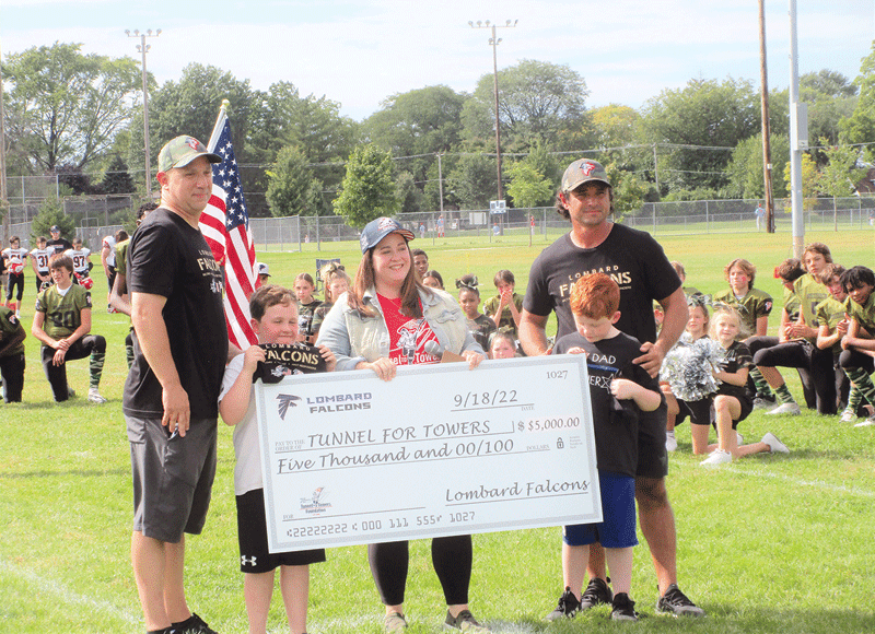 Lombard Falcons make donation to Tunnel to Towers Foundation